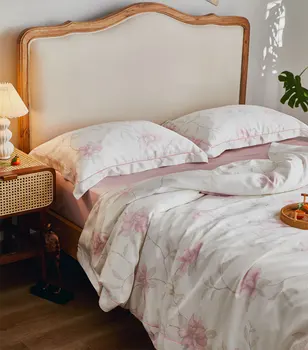 Modern pastorală floare roz set de lenjerie de pat adolescent adult,complet, regina king epocă dublu textile acasă cearșaf față de pernă acoperă plapuma