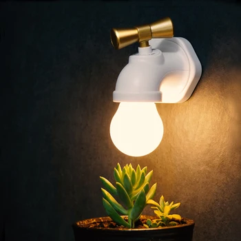 2018 Nou Robinet mici de led-uri lampă de noapte baterie reîncărcabilă lampă de perete, noaptea dormitor hol de intrare, zid de top de aspirație inserați codul