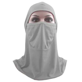 Femei Culoare Solidă Coperta intreaga Fata Voal Hijab Musulman Niqab Cap Eșarfă Bucată Islamice Arabe Bumbac Capota Șal Capac 30x24cm