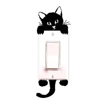 Drăguț Pisică Nouă Autocolante de Perete Comutator de Lumină Decor Decalcomanii de Artă Murală Copil Pepinieră Camera Autocolant PVC Tapet pentru camera de zi #2o16
