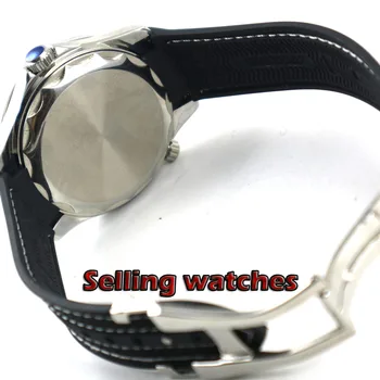 41mm bliger cadran alb curea din Cauciuc Negru bezel ceramica de sticlă de safir data Mecanic automatic mens watch
