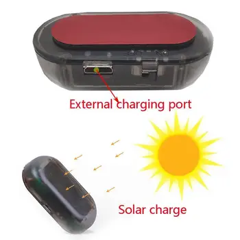 Solar de Alimentare USB Auto Lumina de Alarmă Anti-Furt Mașină de Avertizare Clipește Actualizare Clipește Lampa Led Albastru Fals Nouă Lumină Roșie T2O6