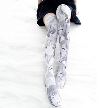 Personaj Anime Tipărite Ciorapi Lolita Șosete Mari Pentru a Juca JK Sosete Femei Catifea Peste Genunchi Șosete Coapsei Ciorapi Japoneze