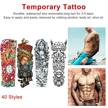 Impermeabil Tatuaj Temporar Autocolant Brat Mare Craniu Vechi de Școală Tatuaj Autocolante Flash Tatuaje False pentru Barbati Femei Tatuaj
