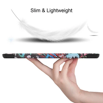 2020 Lux Slim Flip Cover Pentru Huawei MatePad 10.4 BAH3-AL00 BAH3-W09 Print Stand Pliante PU Caz + folie +stylus pen