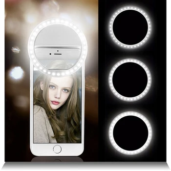 Portabile Reîncărcabile Selfie Led Inel De Lumină Lampă Flash Fotografie Aparat De Fotografiat Telefon Inel De Lumina Consolidarea Fotografie Pentru Smartphone