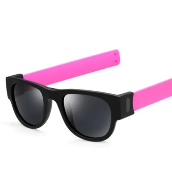 Palmă ochelari de Soare Roz Femei Slappable Bratara Ochelari de Soare pentru Barbati Bratara Ori Nuante Oculos Moda Colorat Oglinda UV400