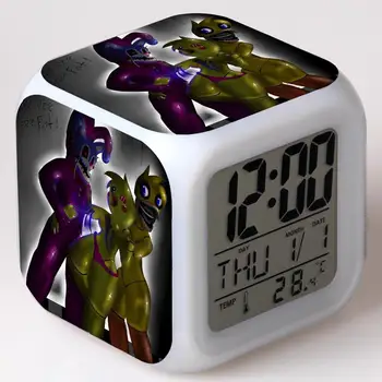 Desene animate 3D Cinci Nopți la Freddy Copii, Ceas Deșteptător Schimbare de Culoare Jucării Digitale reloj despertador CONDUS reveil serviciu de trezire electronice