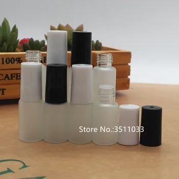 50PCS 5ml Classcial Mată Sticlă Clară Mini Mostra de Parfum Flacon de Ulei Esential de Sticla Botella Alb Negru Șurub capac Capac