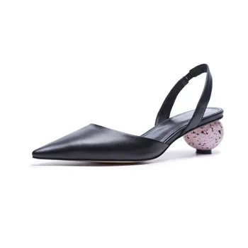VERCONAS Femei din Piele Sandale Papuci de casă Subliniat de la Picior Toc Gros Pantofi Mary Jane Bal Pompe de Vara Elegante, Pantofi de Femeie