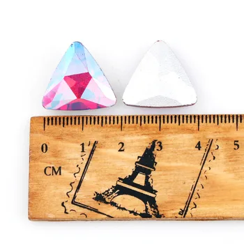 5Pcs 18mm AB Culoare Triunghi Îndreptat Înapoi de Lux Piatra de Cristal de Sticlă Pentru DIY Rochie de Mireasa Bijuterii Pietre Margele