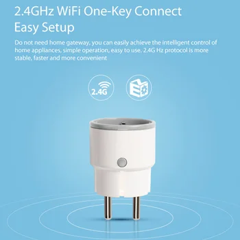 Smart Plug WiFi Priză 16A, 3680W de Monitorizare a Puterii Temporizator de Control Vocal pentru Alexa Google IFTTT LHB99