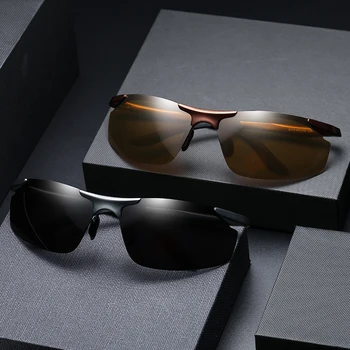 BINGKING Bărbați ochelari de Soare Polarizat Semi fără ramă Înaltă Calitate, Semi fără ramă 10 Culori Design de Brand 8179 Protecție UV400 Ochelari