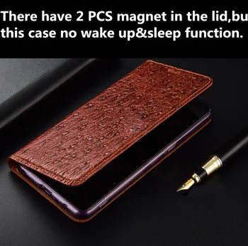 Model de struț piele de vacă din piele retro vintage husă de telefon geanta pentru HTC U12 Plus/HTC Desire 12 Plus magnetic flip caz funda capa