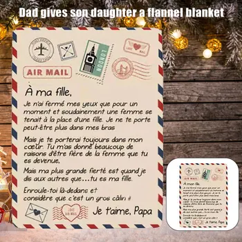 Premium Pătură de Lână Flanelă Arunca Pătură Confortabil Moale de Pluș Quilt Pătură Cadou pentru Fiul/Fiica de la Tata _WK