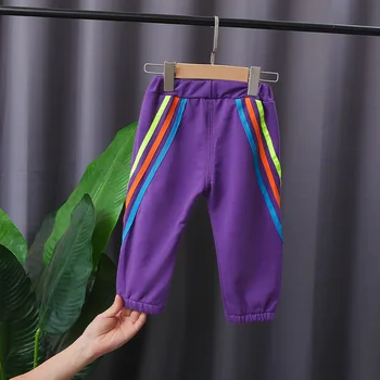 LZH 2021 Primăvară Moda Haine pentru Copii Rainbow Maneca Lunga Pulover de Pantaloni 2 buc Seturi All-Meci baietel Set Nou Costum de Fete