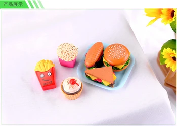 6 Buc Hamburger, cartofi Prajiti DIY Tort de Bijuterii Accesorii Creative Breloc Accesorii Micro Peisaj PVC Meserii Decor