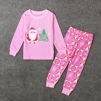 Fierbinte de crăciun 2016 nou haine copii baieti costume fete din bumbac santa topuri +pantaloni pijamale copii, pijamale seturi de haine