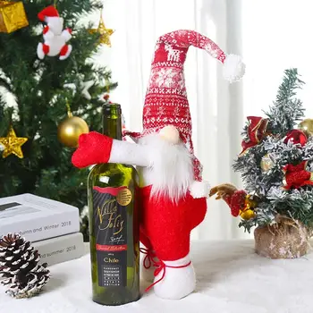 Taoup Mare fără Chip Moș Crăciun Păpuși Masa de Craciun Decor pentru Acasă Xms Cerb Crăciun Fericit Sticla de Vin Acoperi Noel 2021 Navidad