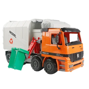Frecare Alimentat de Gunoi Camion de Jucarie cu 3 Compartimente,Inerție Salubritate Vehicul Jucărie,Jucării pentru Copii 2-6 Ani, Cadouri pentru