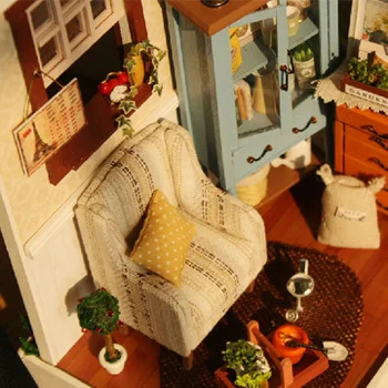 Mylb mobilier casa Papusa miniatura de bricolaj case papusa in miniatura casă de păpuși din lemn lucrate manual, jucării pentru copii cadou de ziua orașului