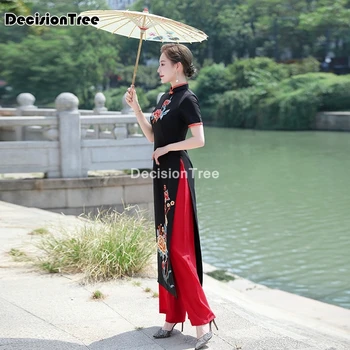 2021 ao dai din asia haine vietnam îmbrăcăminte ao dai vietnam timp aodai rochie de imprimare florale vietnam tradiționale cheongsam dressup