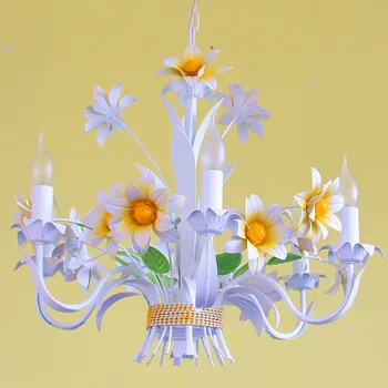 Stil European Camera de zi Gradina Restaurant în Stil Lumânare Fier de Flori Romantic Camera Copiilor Pandantiv Lumina hanglamp