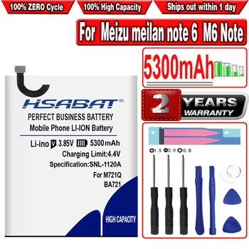 HSABAT BA721 5300mAh Baterie pentru Meizu meilan nota 6 baterie M6 Notă M721Q M721H M721L Baterii