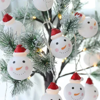 Om de zăpadă de Crăciun Garland Petrecere de Nunta de Decorare Moș Crăciun LED Lumini de Basm Șir de Decor pentru Casă în aer liber Pomul de Crăciun Ornament