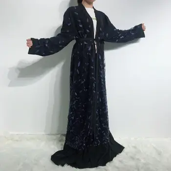 2019 Femeile Musulmane Abaya Rochie de Moda Cardigan Elegant Party Club Rochie de Dantelă Haine Islamice caftan arabi tesettur elbise