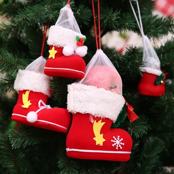 4 Stil de Crăciun Cizme Roșii Bomboane Cizme Sac de Cadouri de Moș Crăciun de Crăciun, Decorațiuni pentru Petrecere Acasă de Crăciun Copac Agățat Ornamente