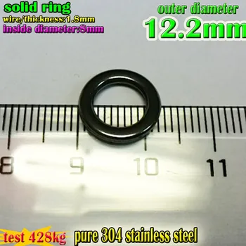 Momeli de pescuit de solid inele de dimensiune 1,8*8mm*12.2 mm cantitate 200pcs/lot BUN 304 din oțel Inoxidabil de legătură inel