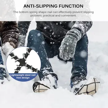 2 buc Anti-Derapare Gheață de Prindere Spike Alpinism de Iarna Anti-Alunecare de Zăpadă Vârfuri Mânere Pene Peste Pantofi Acoperă Crampon