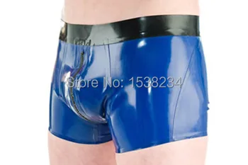 Sexy Latex Lenjerie De Cauciuc Boxer Pantaloni Scurți Zip Picioare Pentru Om Plus Dimensiune Fierbinte De Vânzare