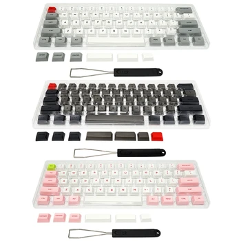 61 Taste Keyset Dublu Culoare PBT Gros Tastă pentru GK61 SK61 Tastatură Mecanică de Gaming cu Extractor Set