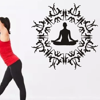 Club de Yoga Perete Autocolant Decal Lotus Body-building Postere Vinil Decalcomanii de Perete Decor Acasă Decor Mural Yoga Autocolant