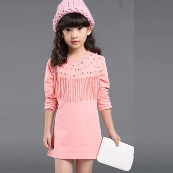 Îmbrăcăminte pentru copii coreean Primavara si Toamna Fete Bottom Camasa din Bumbac Elastic cu Mâneci Lungi de Tricotat T-shirt
