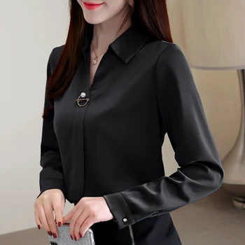 Primăvara anului 2019 femei mâneci lungi bluza plus dimensiune birou doamnă camasi femei elegante sifon femei topuri si bluze blusas 1783 50
