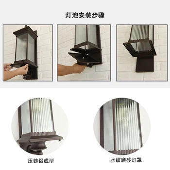 Nou Chinezesc Clasic Impermeabil cu LED-uri Lampă de Perete Curte Coridor Balcon Europene Creative Individuale Fier de Artă în aer liber Lampă de Perete