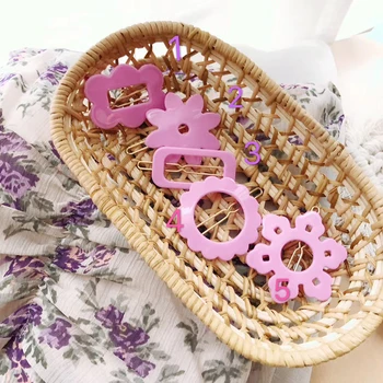 Copii pentru copii de moda de lux acrilice bomboane de culoare floare de bar agrafe de par hairpin accesorii de prindere pentru copii fete