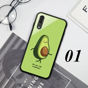 Caz Etui Pentru Samsung Galaxy M60 M-80 Nota 10 Lite Verde Desene animate Avocado Sticlă Spate Moale de Silicon Cover Pentru Samsung M30s