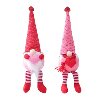 1 BUC Ziua Îndrăgostiților Třmte Gnome Decoratiuni lucrate Manual Papusa de Plus suedez cu LED Ornamente