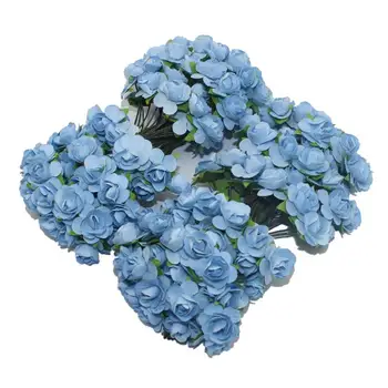 144PC Flori Artificiale Mini Drăguț de Hârtie a Crescut Manual Pentru Decor Nunta DIY Coroană de flori Cadou Scrapbooking Ambarcațiuni de Flori False