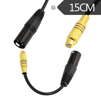 3Pin XLR de sex masculin la un singur phono RCA Feminin coaxial scut de cablu placat cu Aur de 15CM