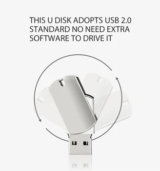 Original Metal USB Flash Drive 1GB 2GB 4GB 8GB USB 2.0 Memory Stick 16GB 32GB 64GB Flash USB Pendrive gratuit Logo-ul Personalizat U Disc