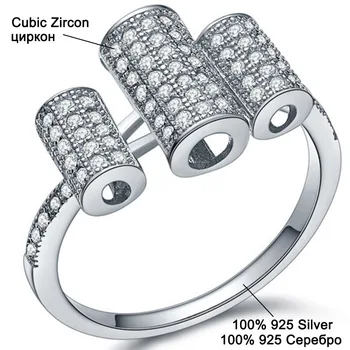 Aceworks en-Gros Cilindric Argint 925 Gol Zirconia Inel Stil Punk Party Cadou Bijuterii de Cristal Solid RN2622