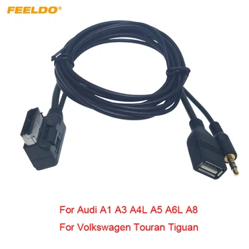 FEELDO 10buc Masina Muzica Audio de 3,5 mm AUX Cablu AMI/MDI/MMI Interface USB+Incarcator Pentru Audi Volkswagen Fir Adaptor de #MX6209