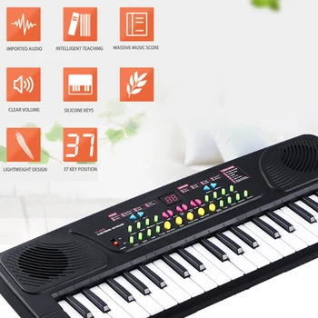 Multifunctional Mini Pian Electronic cu Microfon Copii Portabil 37 Cheile de Muzică Digitală Electone Tastatura