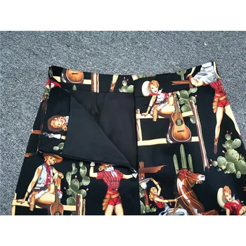 2020 Boho-Linie Fuste Femei Chic '50 -' 60 Pin Up Vintage Boem Mini Patinator Vest Fata de Imprimare Negru Retro Punk Streetwear