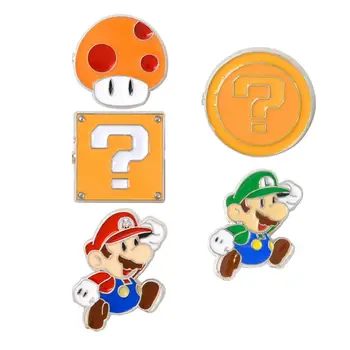 Super Mario Ciuperci Smalț Moale De Pin Rever Insigna De Bijuterii Cadouri Amuzante Broșe Pentru Îmbrăcăminte Jacheta Eșarfă